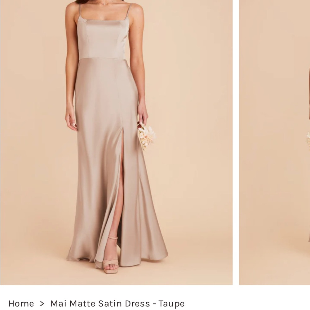 Birdy Grey Mai Taupe Matte Satin Dress NWT Medium